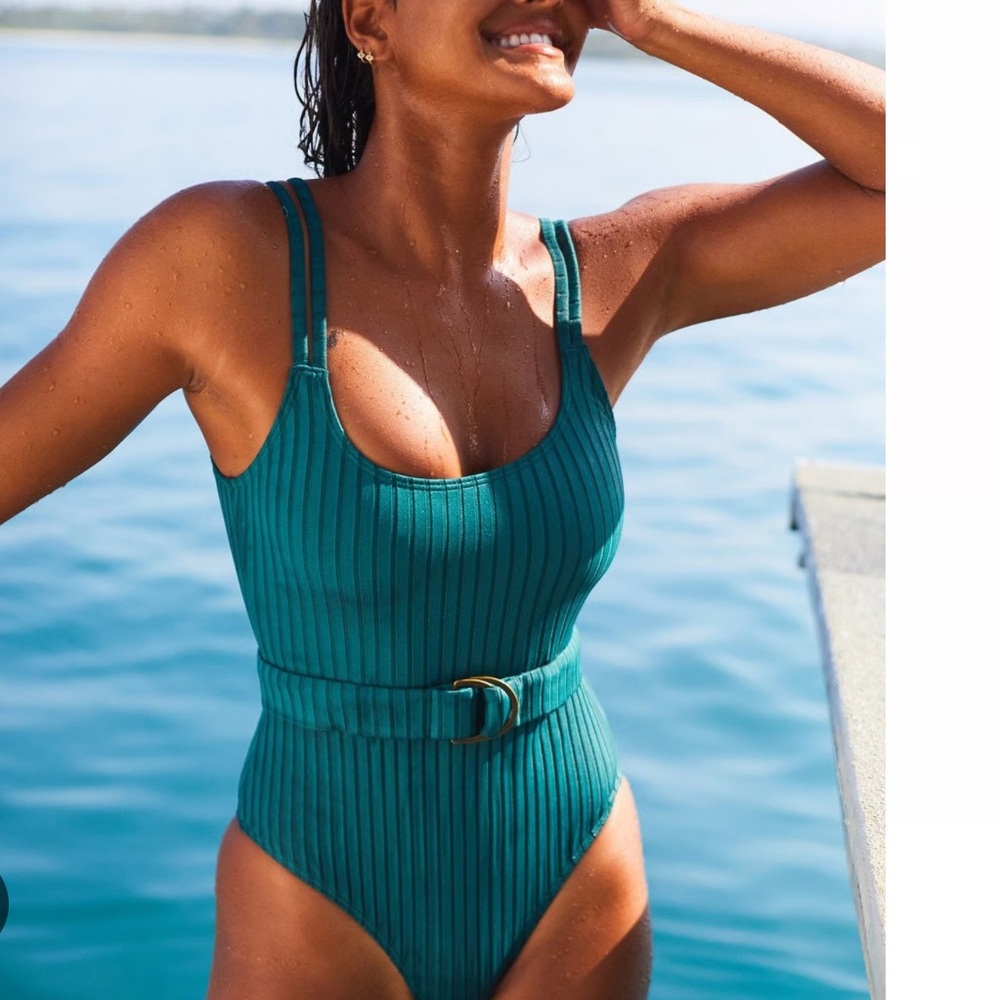 Billabong Dark Green Ribbed Swimsuit